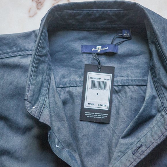 7 For All Mankind Chambray Shirt - Picture 3 of 7